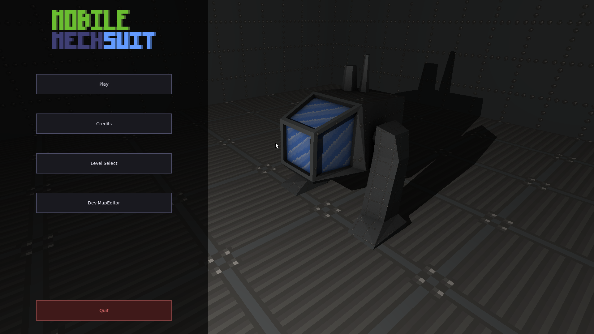 Main Menu for Mobile Mechsuit